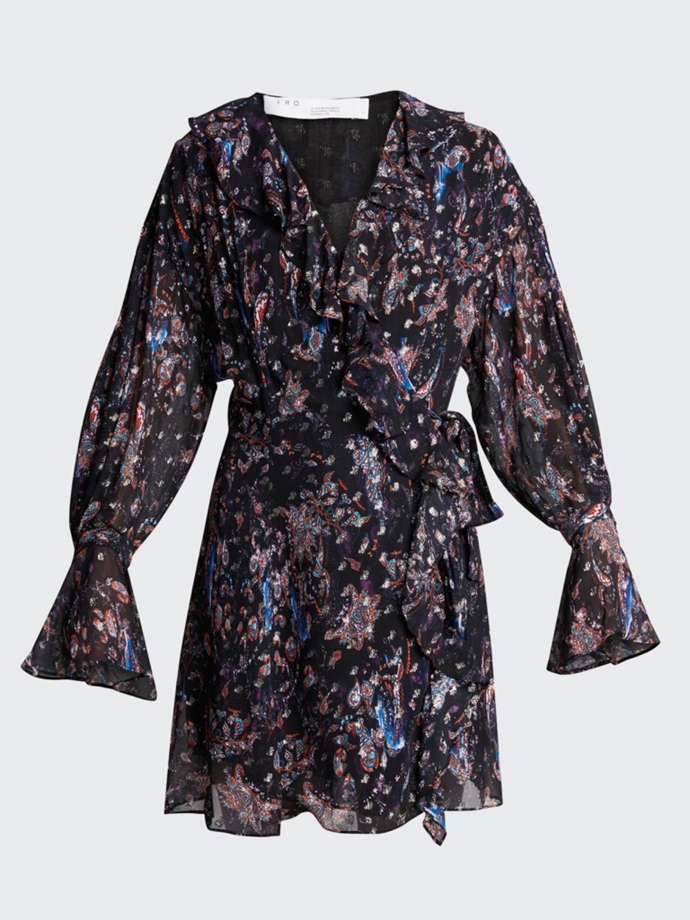 IRO sibuco paisley-print ruffle mini dress